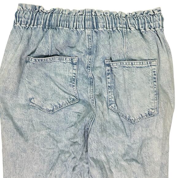 Loft Sz S High Tall Rise Jogger Jeans Light Dusty Indigo 100% Cotton Adjustable - Picture 5 of 12